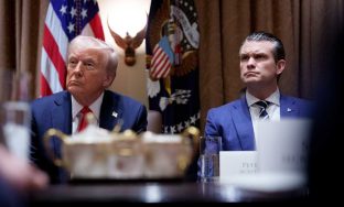WASHINGTON, DC - FEBRUARY 26: U.S. President Donald Trump and Defense Secretary Pete Hegseth, appear during a Cabinet meeting at the White House on February 26, 2025 in Washington, DC. Trump is holding the first Cabinet meeting of his second term, joined by Tesla and SpaceX CEO Elon Musk, head of the Department of Government Efficiency (DOGE). (Photo by Andrew Harnik/Getty Images)